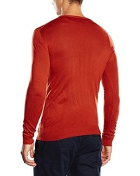 roter Pullover mit einem V-Ausschnitt von Benetton
