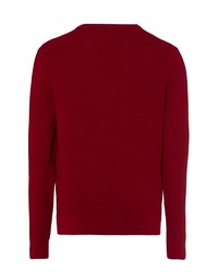 roter Pullover mit einem V-Ausschnitt von Brax