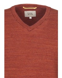 roter Pullover mit einem V-Ausschnitt von camel active