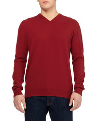 roter Pullover mit einem V-Ausschnitt von Alfred Dunhill