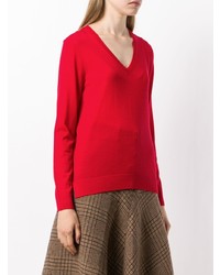 roter Pullover mit einem V-Ausschnitt von Pringle Of Scotland