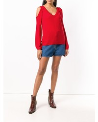roter Pullover mit einem V-Ausschnitt von Twin-Set