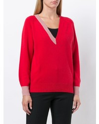 roter Pullover mit einem V-Ausschnitt von Pinko