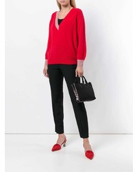 roter Pullover mit einem V-Ausschnitt von Pinko