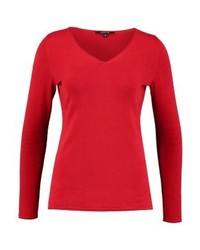 roter Pullover mit einem V-Ausschnitt von Comma