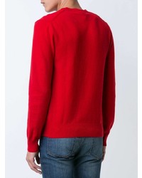 roter Pullover mit einem V-Ausschnitt von Comme Des Garcons Play