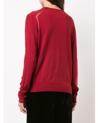 roter Pullover mit einem V-Ausschnitt von Proenza Schouler