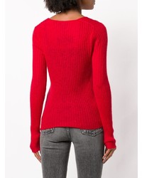 roter Pullover mit einem V-Ausschnitt von Rag & Bone