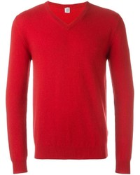 roter Pullover mit einem V-Ausschnitt von Eleventy