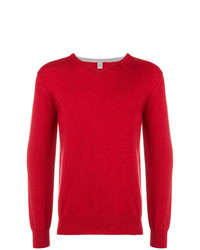 roter Pullover mit einem V-Ausschnitt von Eleventy