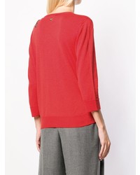 roter Pullover mit einem V-Ausschnitt von Cavalli Class