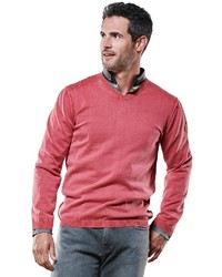 roter Pullover mit einem V-Ausschnitt von ENGBERS