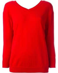 roter Pullover mit einem V-Ausschnitt von Etoile Isabel Marant