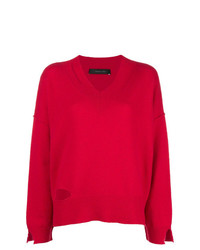 roter Pullover mit einem V-Ausschnitt von Federica Tosi