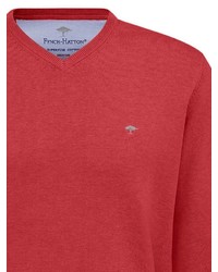 roter Pullover mit einem V-Ausschnitt von Fynch Hatton