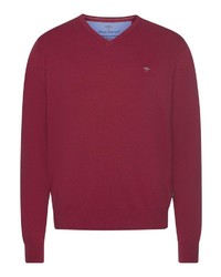 roter Pullover mit einem V-Ausschnitt von Fynch Hatton