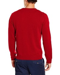 roter Pullover mit einem V-Ausschnitt von Gant