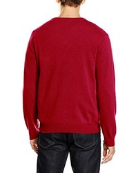 roter Pullover mit einem V-Ausschnitt von Gant