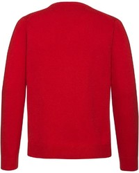 roter Pullover mit einem V-Ausschnitt von Gant