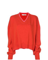 roter Pullover mit einem V-Ausschnitt von Giada Benincasa