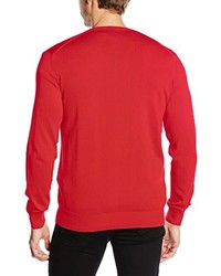 roter Pullover mit einem V-Ausschnitt von Hackett London