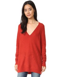 roter Pullover mit einem V-Ausschnitt von J Brand