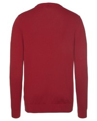 roter Pullover mit einem V-Ausschnitt von Joop Jeans