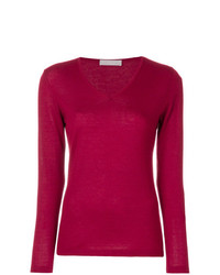 roter Pullover mit einem V-Ausschnitt von Le Tricot Perugia