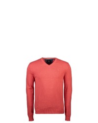 roter Pullover mit einem V-Ausschnitt von LERROS