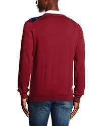 roter Pullover mit einem V-Ausschnitt von Lyle & Scott