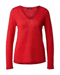 roter Pullover mit einem V-Ausschnitt von Marc O'Polo