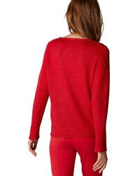 roter Pullover mit einem V-Ausschnitt von Marc O'Polo
