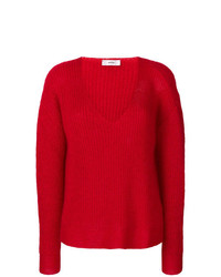 roter Pullover mit einem V-Ausschnitt von Mauro Grifoni