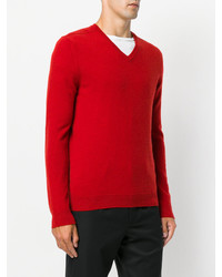 roter Pullover mit einem V-Ausschnitt von Pringle