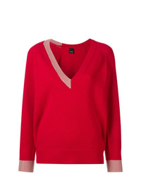 roter Pullover mit einem V-Ausschnitt von Pinko