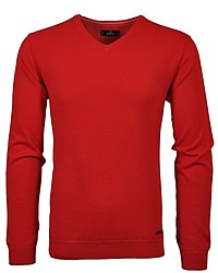 roter Pullover mit einem V-Ausschnitt von RAGMAN