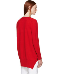 roter Pullover mit einem V-Ausschnitt von Rosetta Getty