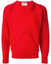 roter Pullover mit einem V-Ausschnitt von Schiatti & C.