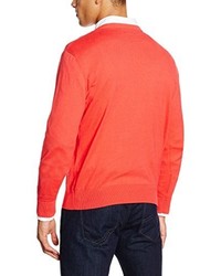 roter Pullover mit einem V-Ausschnitt von Thomas Pink