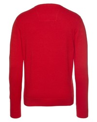 roter Pullover mit einem V-Ausschnitt von Tom Tailor