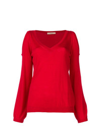 roter Pullover mit einem V-Ausschnitt von Twin-Set