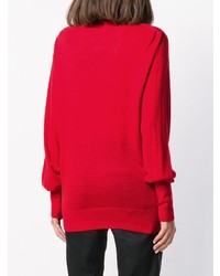 roter Pullover mit einem V-Ausschnitt von Helmut Lang
