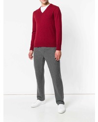 roter Pullover mit einem V-Ausschnitt von Ballantyne