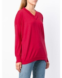 roter Pullover mit einem V-Ausschnitt von Snobby Sheep