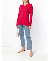 roter Pullover mit einem V-Ausschnitt von Snobby Sheep