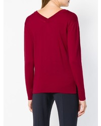 roter Pullover mit einem V-Ausschnitt von Zanone