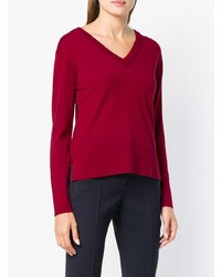 roter Pullover mit einem V-Ausschnitt von Zanone