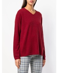 roter Pullover mit einem V-Ausschnitt von Aspesi