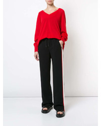 roter Pullover mit einem V-Ausschnitt von Barbara Bui