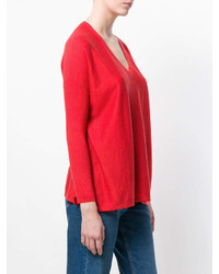 roter Pullover mit einem V-Ausschnitt von Snobby Sheep